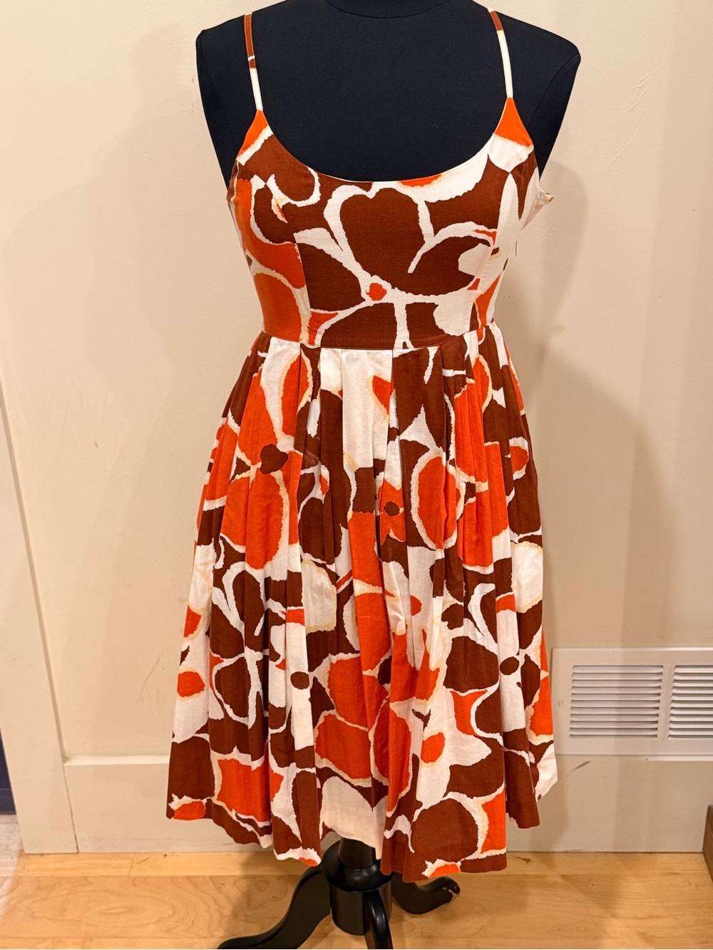 Odille Orange, Brown & White Floral Mini Dress
